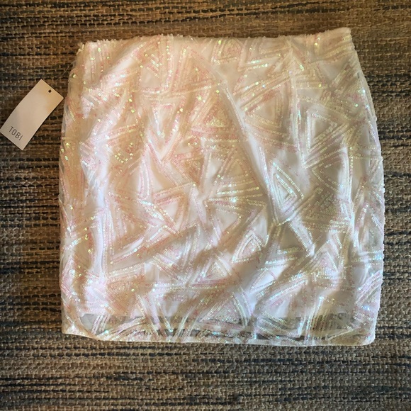 White Sequin Skirt - Picture 2 of 4